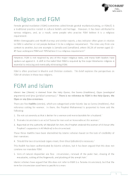 FGM and Religion Factsheet